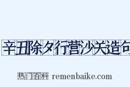 辛丑除夕行营沙关造句是什么意思的图片